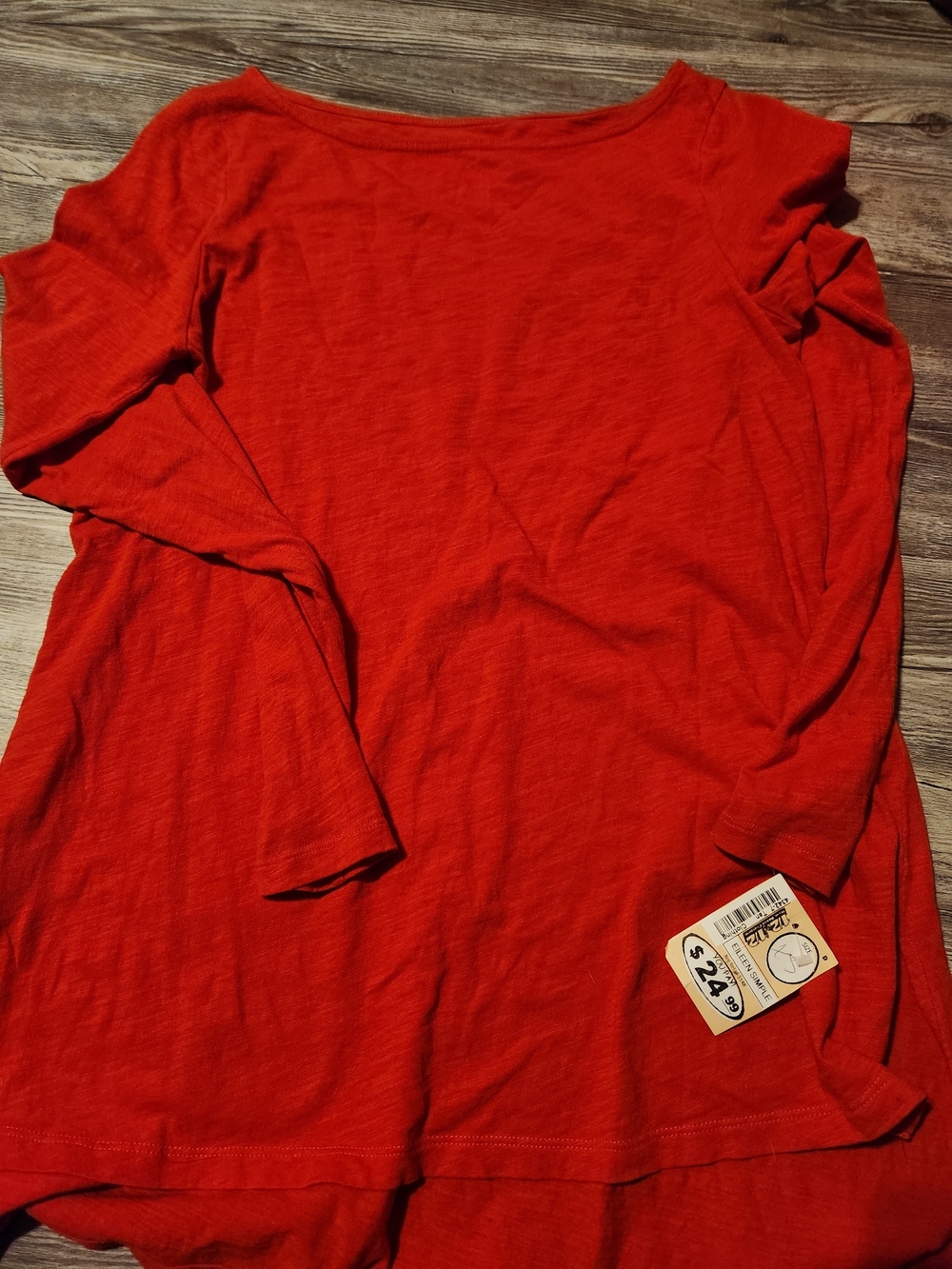 Women’s Long Sleeve Red Tunic Top